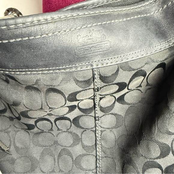 COACH BLEECKER SIGNATURE BLACK JACQUARD Y2K DUFFLE BUCKET SHOULDER HANDBAG 11438 - Picture 2 of 9